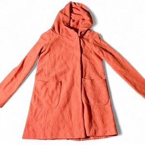 Moth Anthropologie Coral Wool Hooded Coat XS